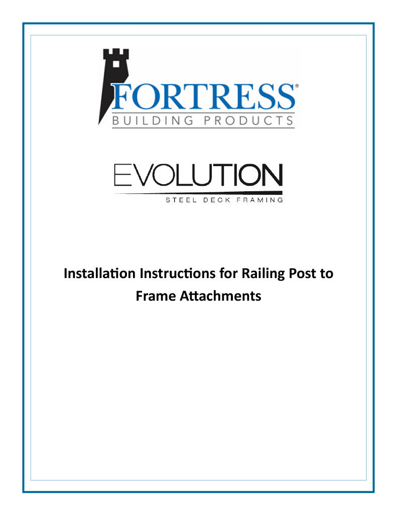 Fortress Evolution Installation Instructions for Railing Post to Frame Attachments-PDF