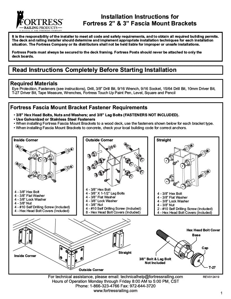 Fortress AL13 Home 2" & 3" Fascia Mount Brackets