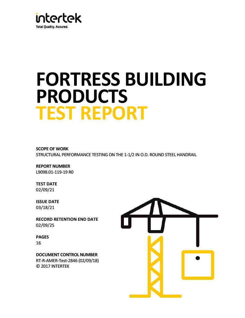 Fortress Round Handrail Test Report