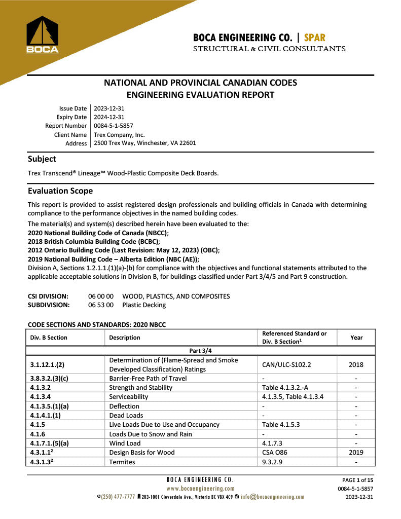 TREX Transcend Lineage National & Provincial Report