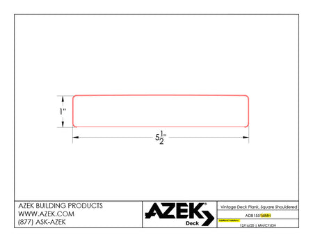 Vintage Deck Plank, Square Shouldered DWG Drawing-PDF