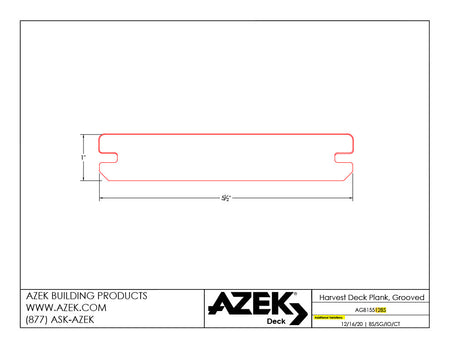 Harvest Deck Plank, Grooved PDF Drawing-PDF