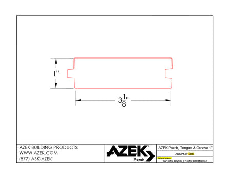 AZEK Porch, Tongue & Groove PDF Drawing-PDF
