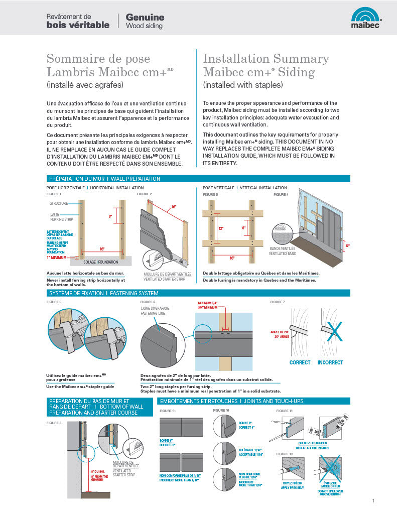Maibec em+ Siding Installation Summary-PDF