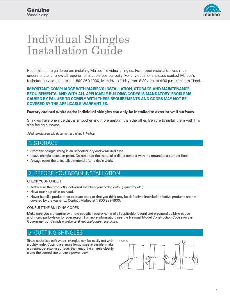 Maibec Individual Shingles Installation Guide-PDF