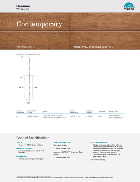 Maibec Technical Sheet - Contemporary-PDF