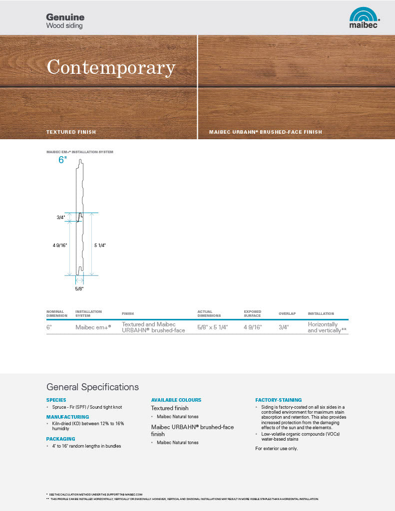 Maibec Technical Sheet - Contemporary-PDF