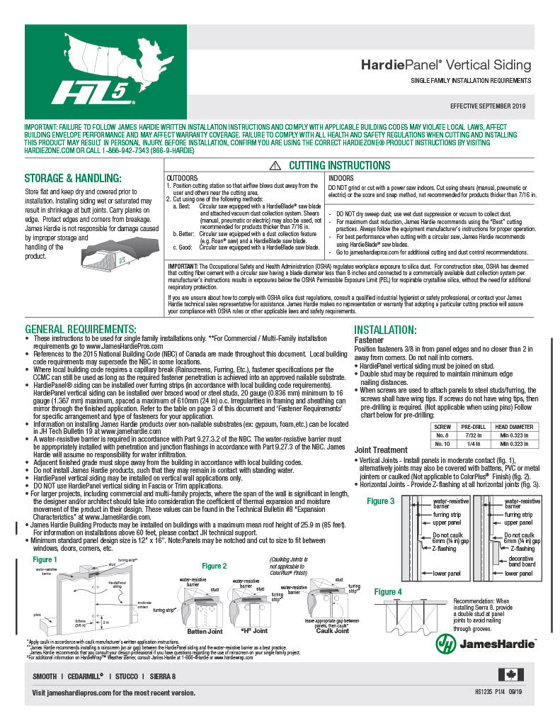 James Hardie Panel Vertical Siding Installation Requirements-PDF