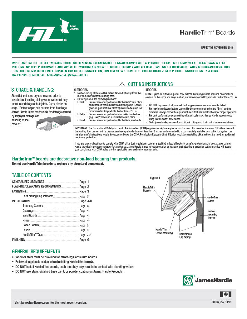 James Hardie Trim Installation Instructions-PDF