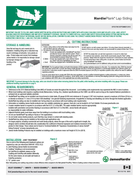 James Hardie Plank Lap Siding Installation Instructions-PDF