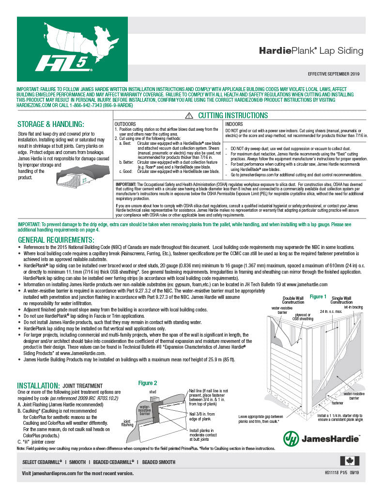 James Hardie Plank Lap Siding Installation Instructions-PDF