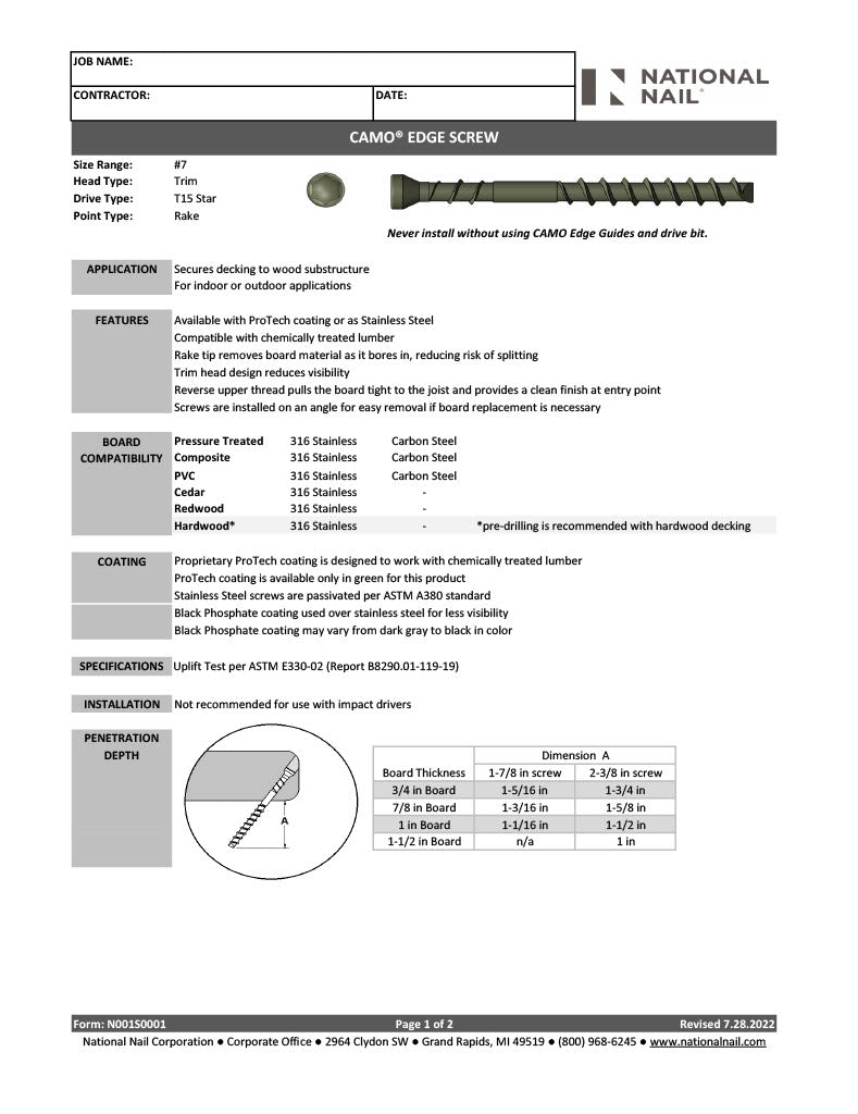 CAMO Edge Screw-PDF