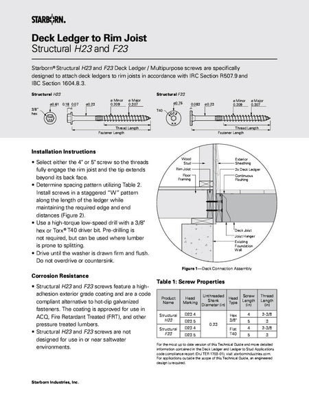 Starborn Deck Ledger to Rim Joist-PDF