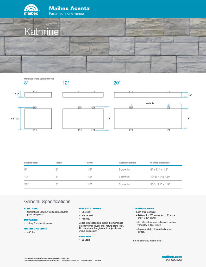 Maibec Acenta Technical Sheet - Kathrine