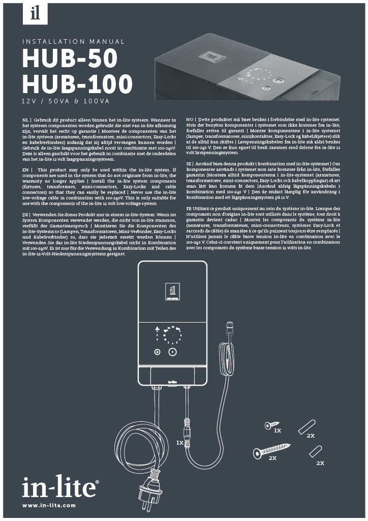 in-lite HUB-100 Installation Manual-PDF