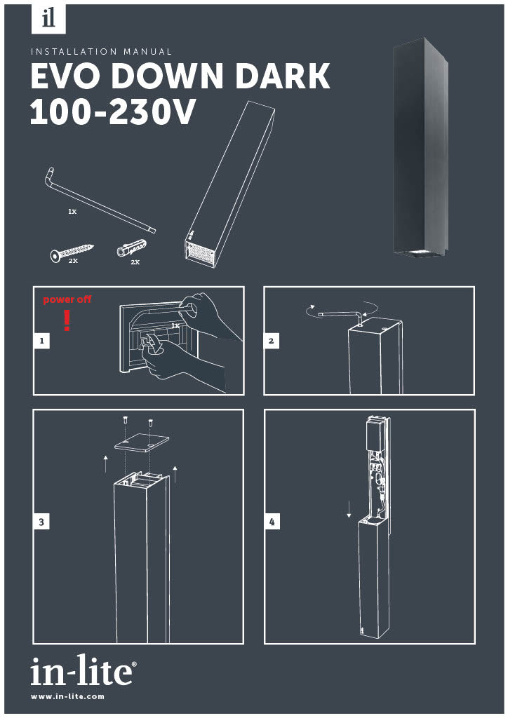 in-lite Evo Down Dark 100-230V Installation Manual-PDF