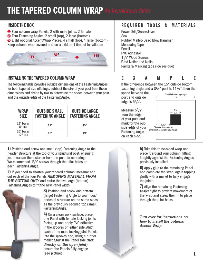 Versatex Tapered Column Wrap Installation-PDF