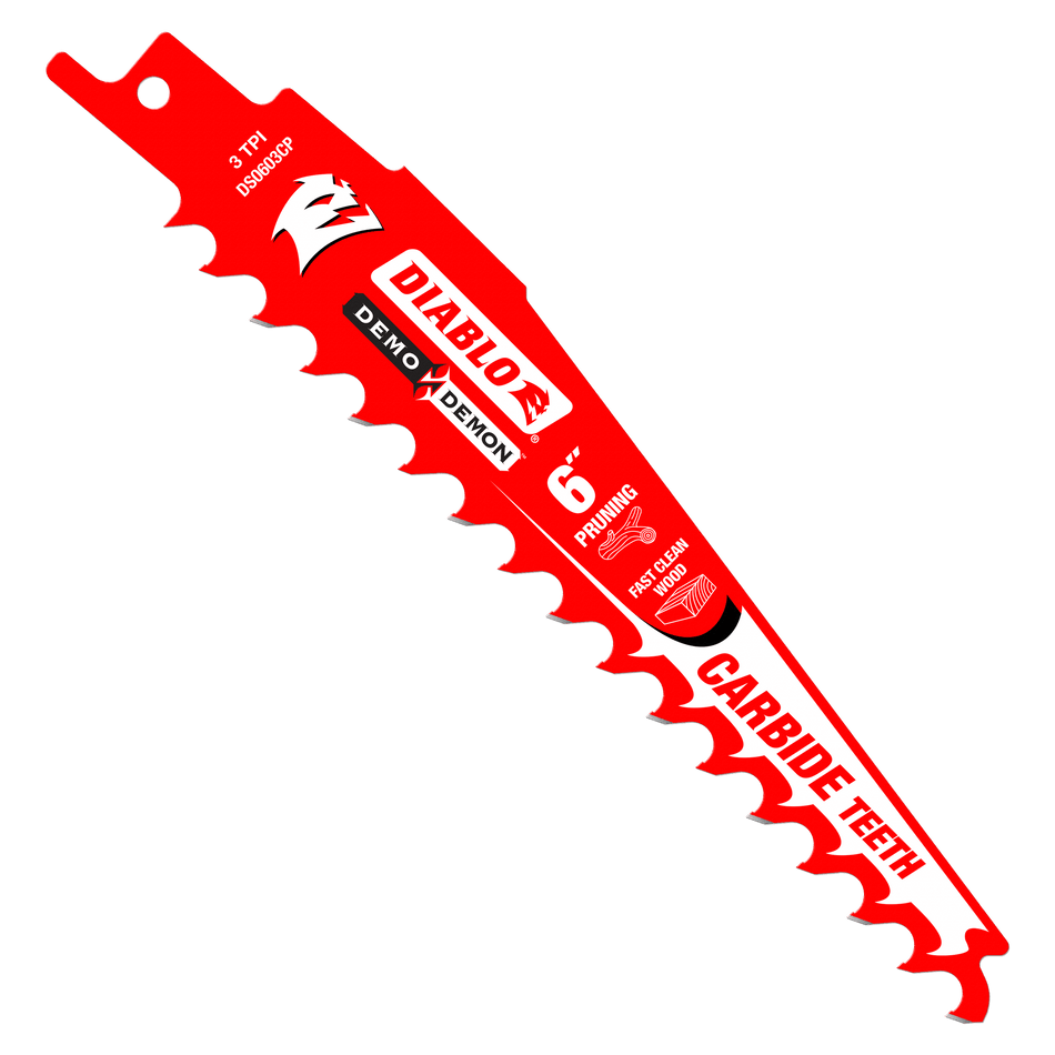 Diablo Demo Demon™ Carbide Teeth Reciprocating Saw Blade for Clean Wood and Pruning