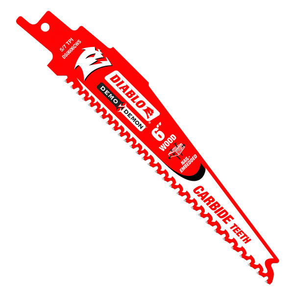 Diablo Demo Demon™ Carbide Teeth Reciprocating Saw Blade for Nail-Embedded Wood