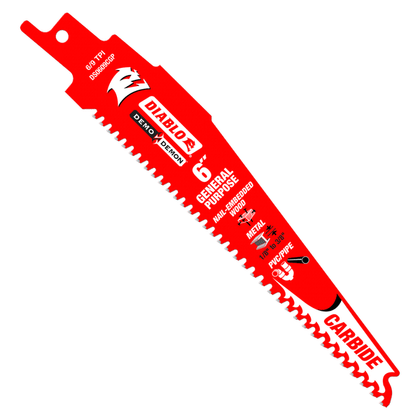 Diablo Demo Demon™ Carbide Teeth Reciprocating Saw Blade for General Purpose Cuts