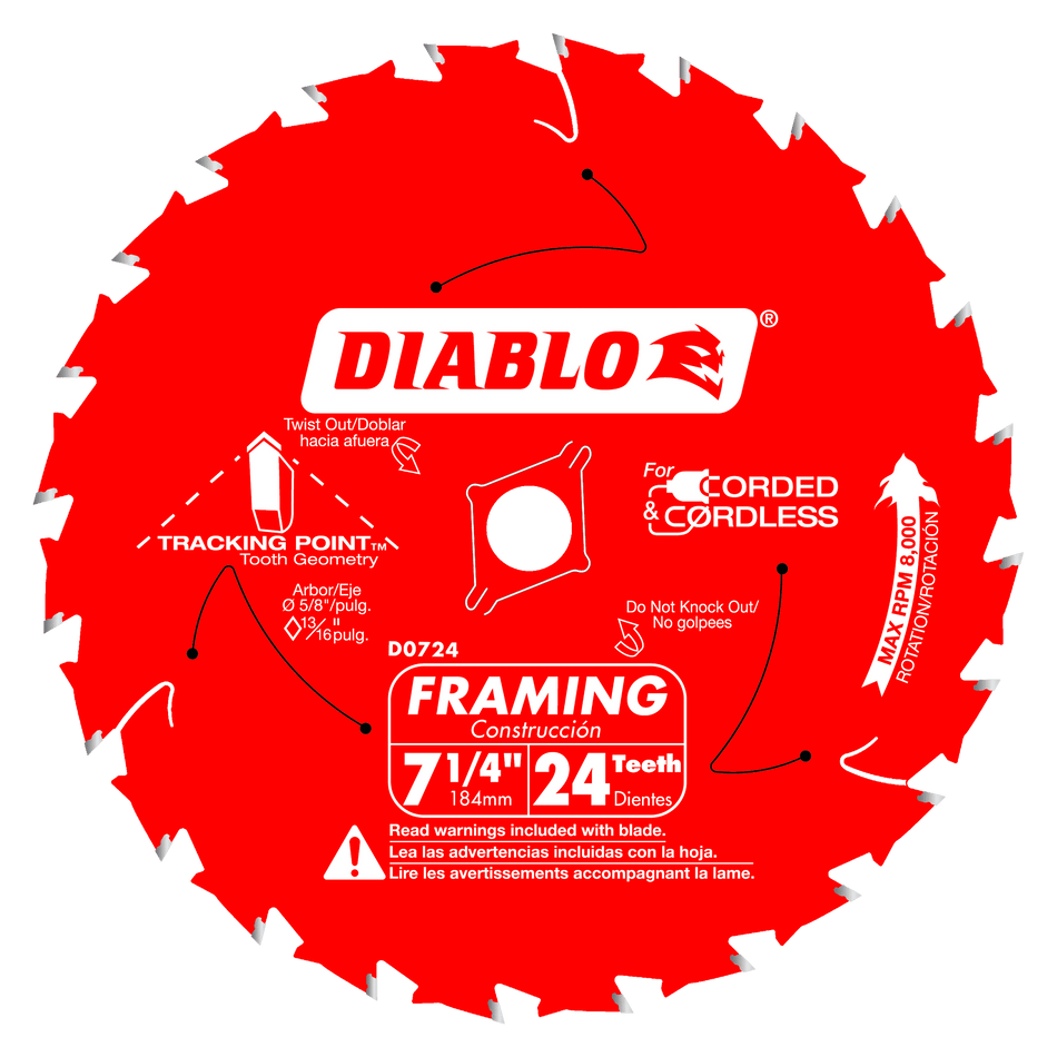 Diablo 7-1/4" x 24-Teeth Framing Saw Blade for Wood