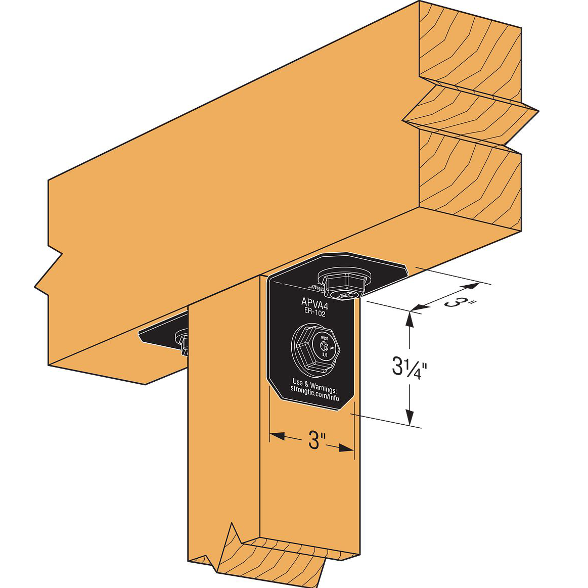 Simpson Strong-Tie APVA 90° Angle-2x1-1/2-ZMAX®