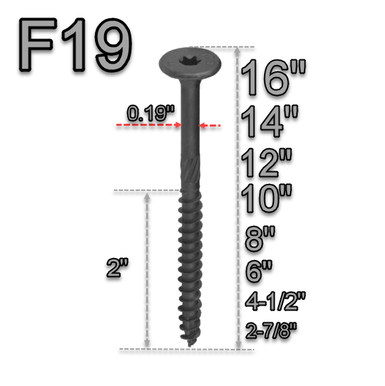 Starborn Structural F19 Flat-Head Screws
