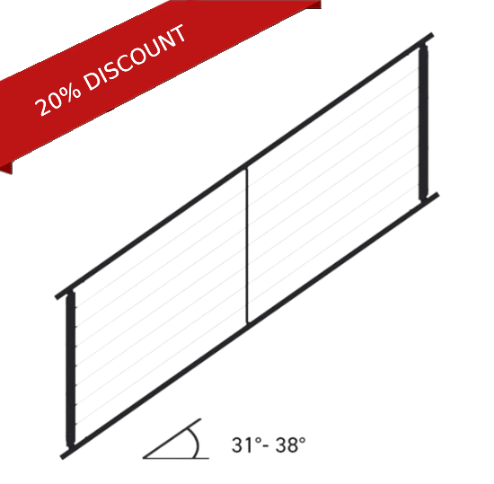 Fortress FE26 Horizontal Cable Rail 34" Stair Panel