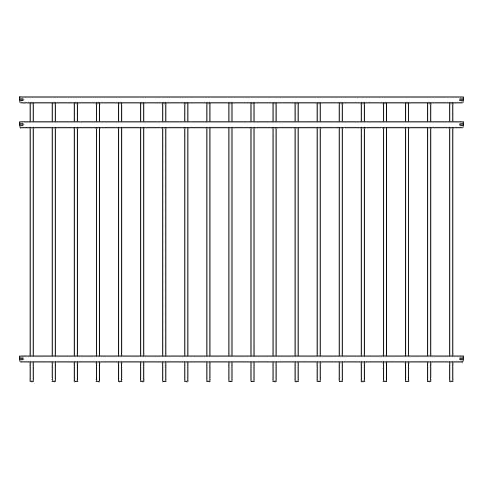 Fortress VERSAI 3-Rail FT/EB Steel Fence Panels