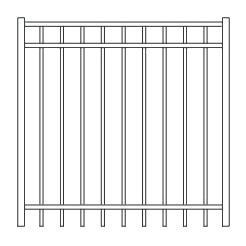 Fortress VERSAI 3-Rail FT/EB Steel Gates-Gloss Black-46-1/2in-46in