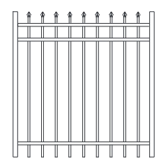 Fortress VERSAI 3 Rail Pressed Spear Steel Gates