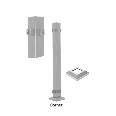 Fortress AL13 Home 3inx3in Posts-Black Sand-45-1/2in-Line Post