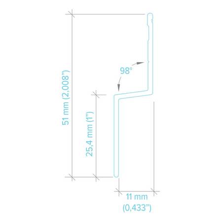 Light Trim 5/16in Panel Horizontal Trim H100 | Bold Collection-Bright Silver (Light Trim)