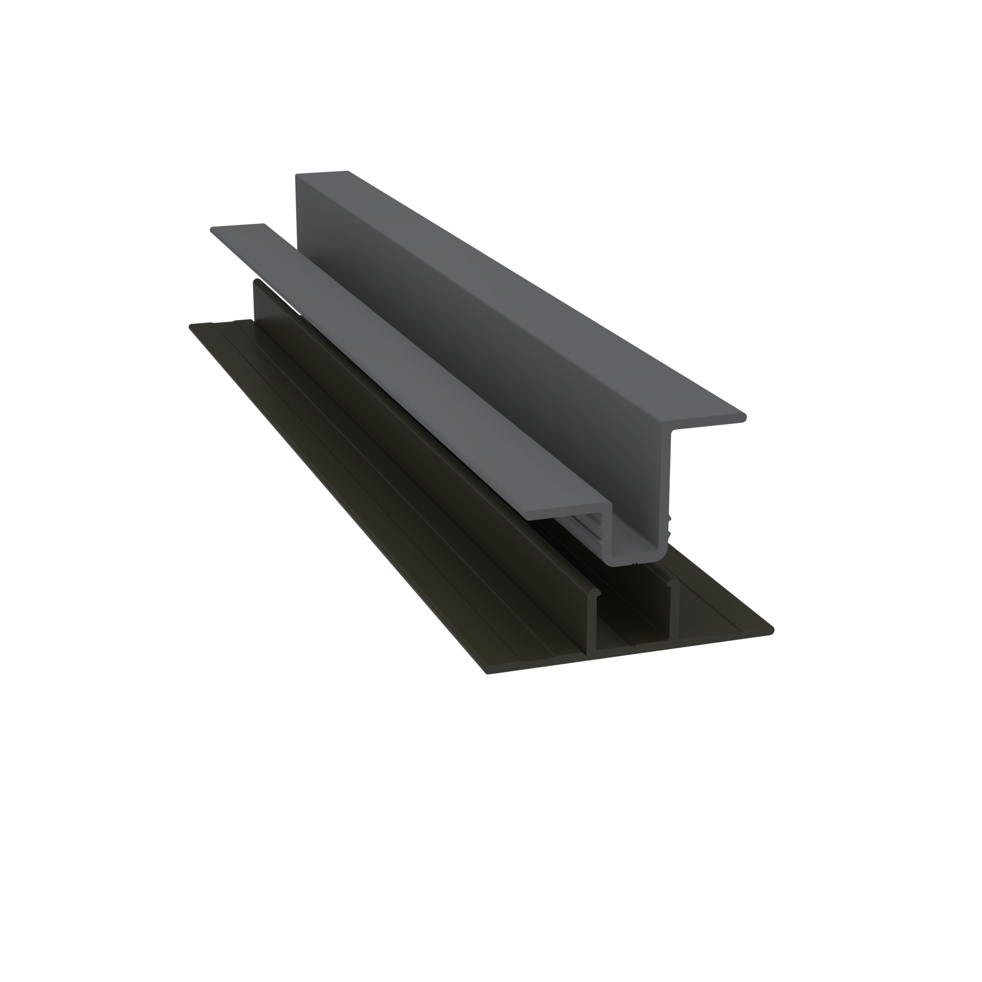 Light Trim 5/16in Panel & 3/4 lap 2-piece Vertical Clip V920XL | Shadow XL Collection-Night Gray 49 (JH)