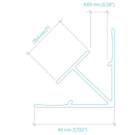 Light Trim 5/16in Panel Interior Corner Trim V195 | Bold Collection-Black