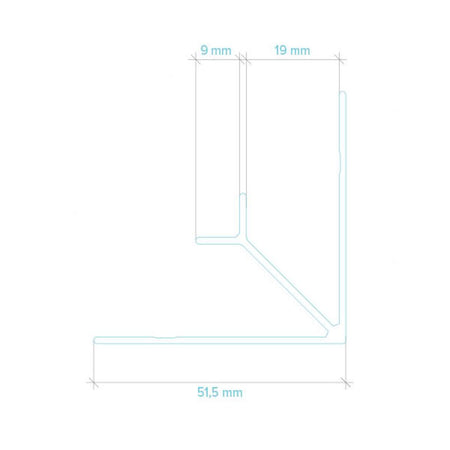 Light Trim 3/4in Lap Siding Inside Corner V225-Bright Silver (Light Trim)