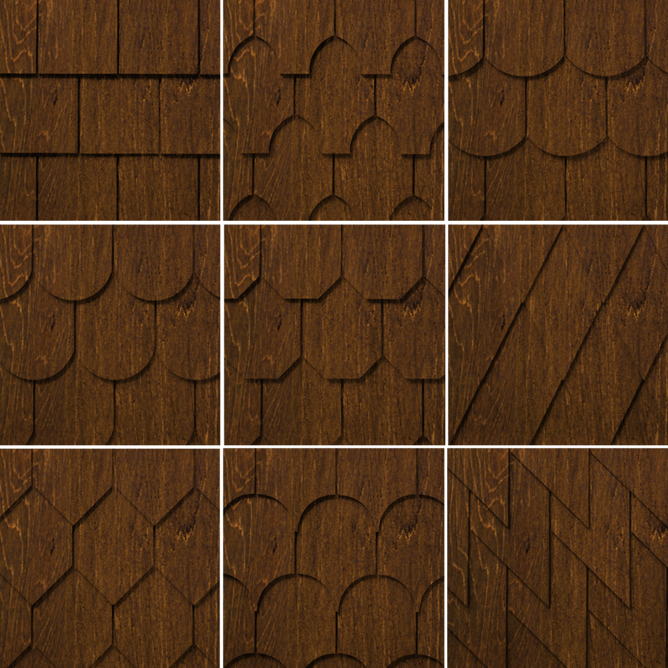 Maibec Genuine Wood Victorian Shingles in Burnt Ginger-Nantucket-Square