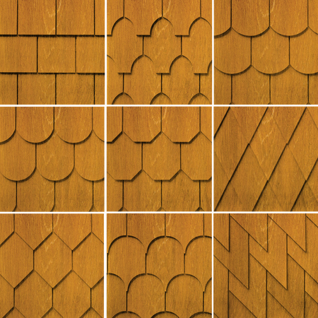 Maibec Genuine Wood Victorian Shingles in Golden Curry-Nantucket-Square