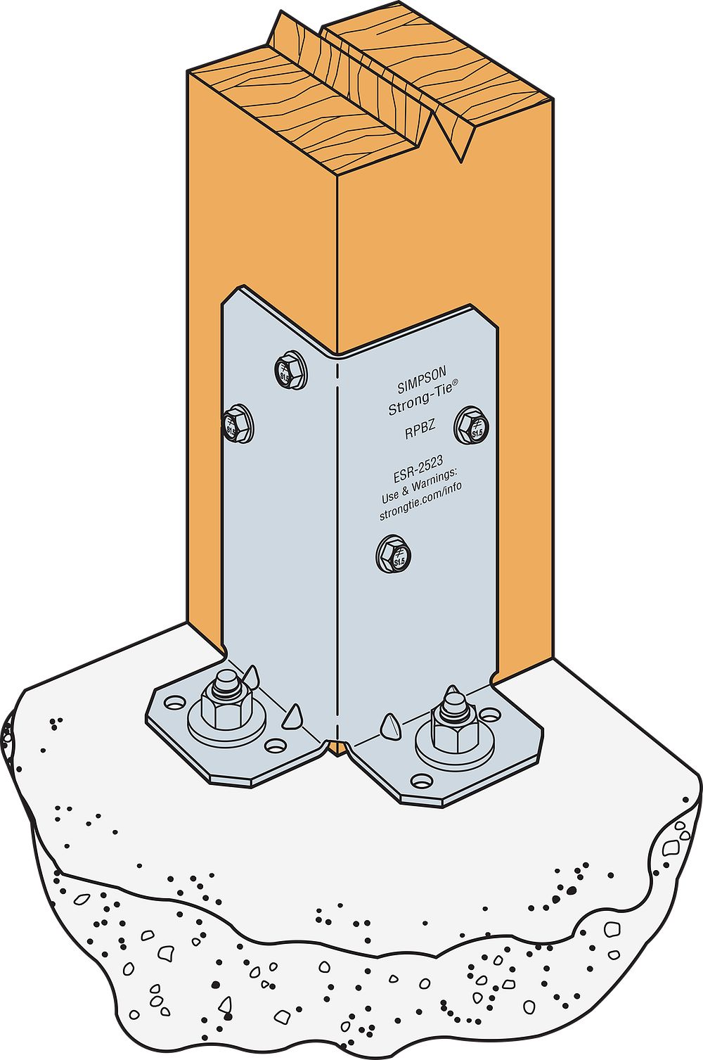 Simpson Strong-Tie RPBZ Retrofit Post Base