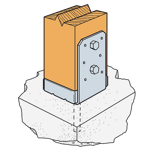 Simpson Strong-Tie ABU Adjustable Post Base with Uplift-4x4-ZMAX-Nominal