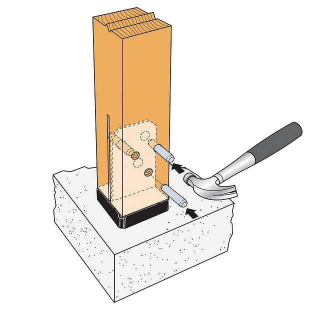 Simpson Strong-Tie Concealed Post Base-4x4-ZMAX