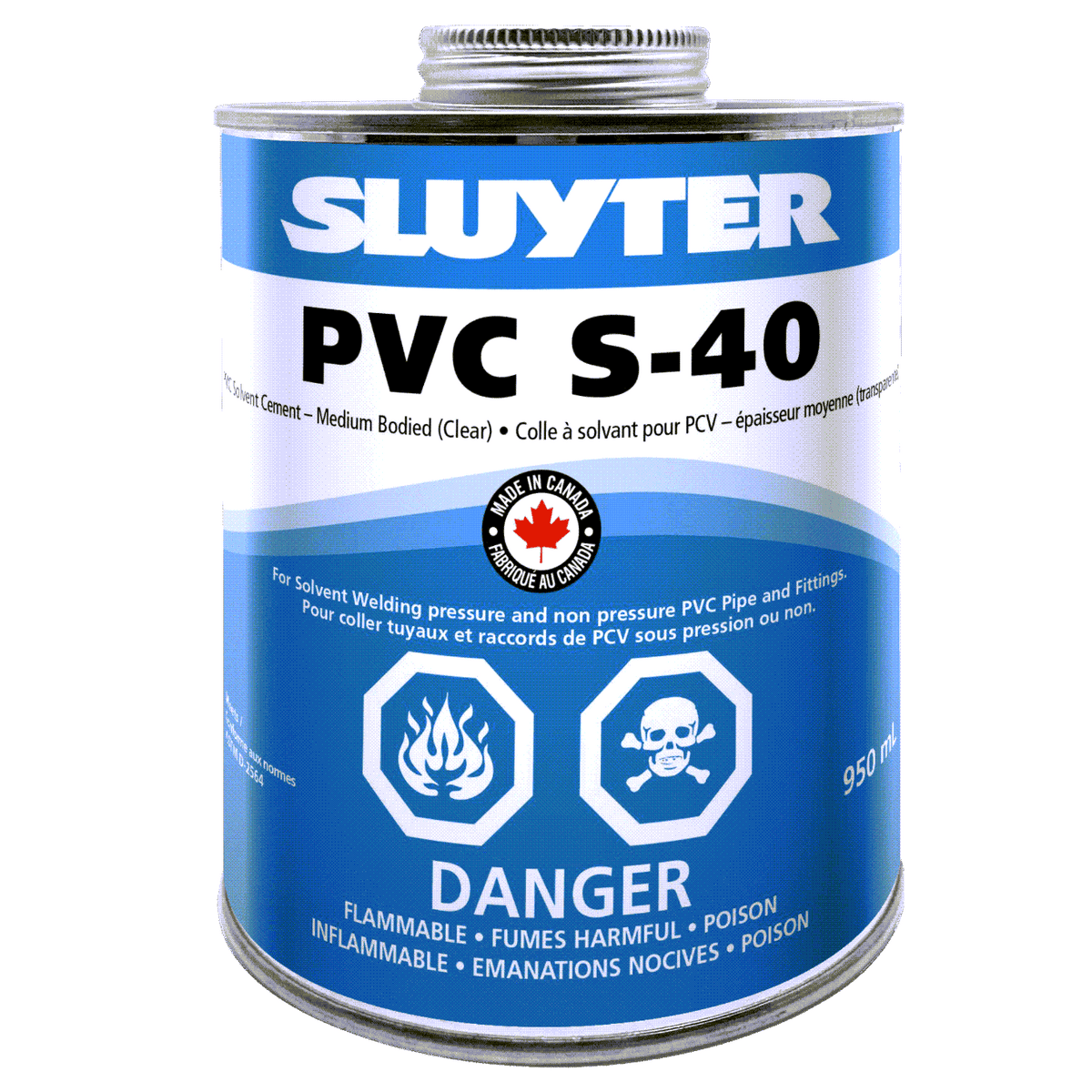 Sluyter PVC S-40 adhesive for Razor PVC trim-475 mL