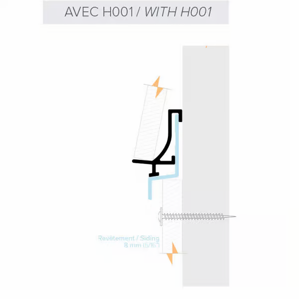 Light Trim 5/16in Panel Horizontal Trim H001 | Shadow Collection-Bright Silver (Light Trim)