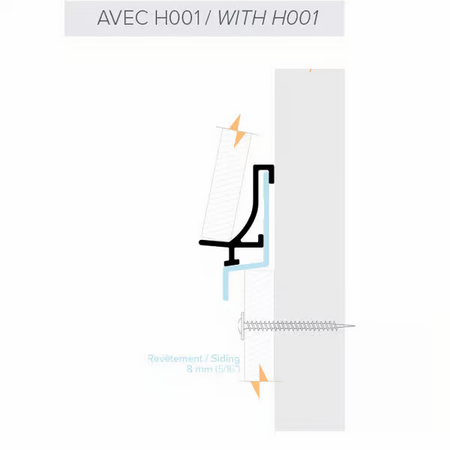 Light Trim 5/16in Panel Horizontal Trim H001 | Shadow Collection-Bright Silver (Light Trim)