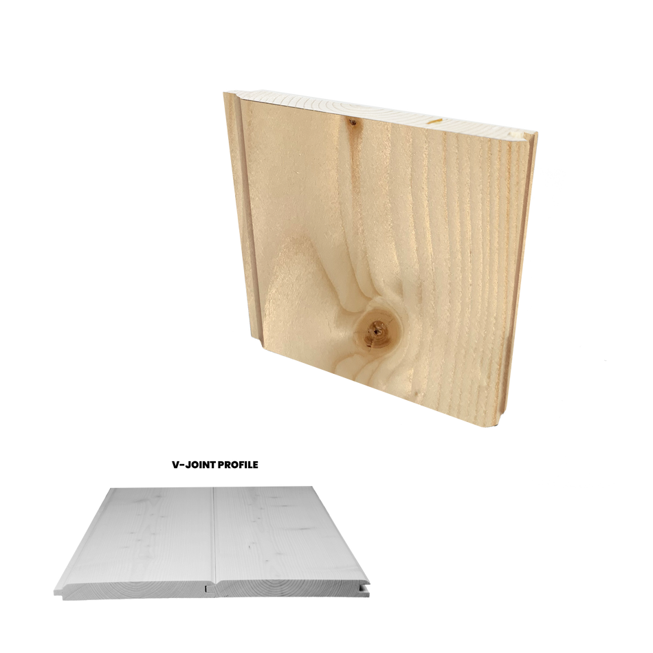 Ready Pine 1x6 V-Joint Clear Coat/Natural 4 inch Sample-Default Title